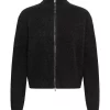 My Essential Wardrobe Tracy Knit zip cardigan, mørk grå
