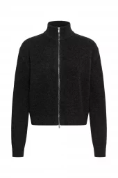My Essential Wardrobe Tracy Knit zip cardigan, mørk grå
