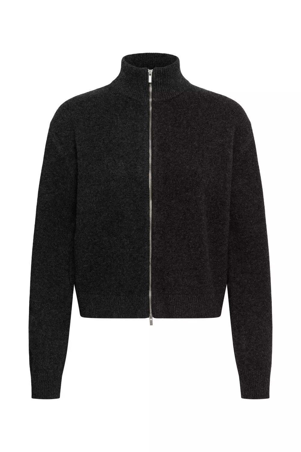 My Essential Wardrobe Tracy Knit zip cardigan, mørk grå