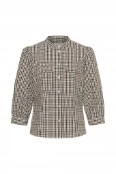 Part Two Chinette Shirt, rutete skjorte, brun