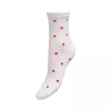 JDY Smile Rib Socks, hvit m/hjerter