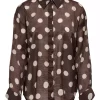 JDY Fay L/S Shirt, brun/beige dots
