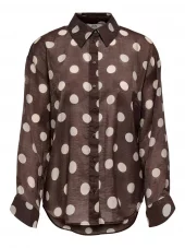 JDY Fay L/S Shirt, brun/beige dots