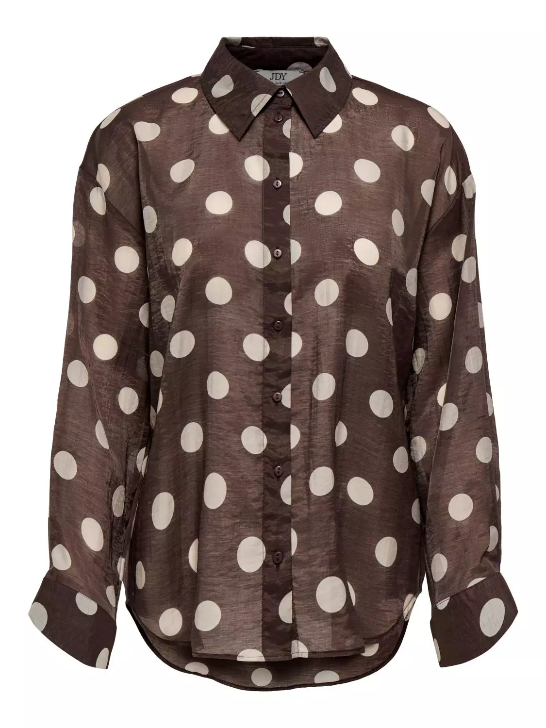 JDY Fay L/S Shirt, brun/beige dots
