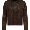 JDY Jullie L/S fake suede shirt, brun
