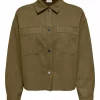 JDY Julle L/S fake sauede shirt, brun