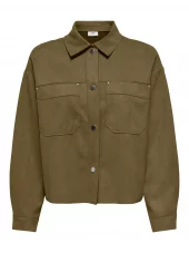 JDY Julle L/S fake sauede shirt, brun