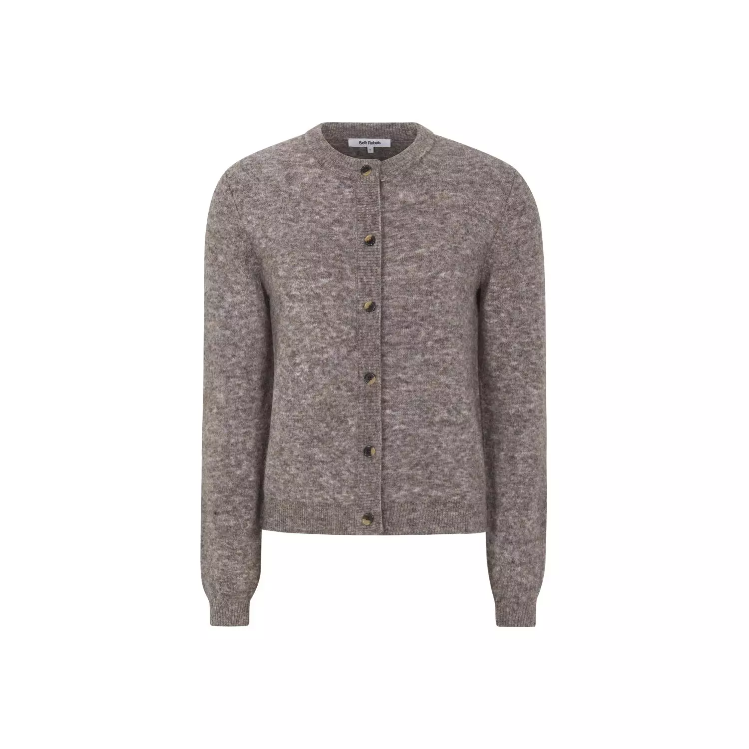 Soft Rebels Allison O-neck Cardigan, brunmelert