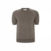 Soft Rebels Marls s/s O-neck knit, mosegrønn