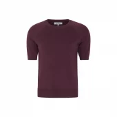 Soft Rebels Marls s/s O.neck knit, burgunder
