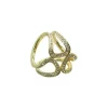 Intex Scandia Skjerf ring, 3 hull m/strass, gull