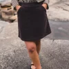 Raus Ella HW Skirt, kordfløyel brun