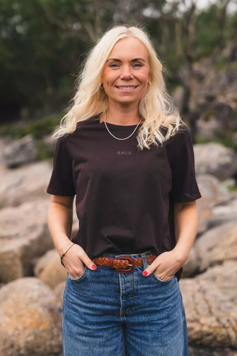 Raus Linn Logo Tee, brun