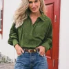 Raus Camilla Top EMB, grønn