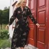 Raus Irene Shirt Dress, brun/blomster