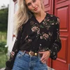 Raus Irene V Shirt, brun/blomster