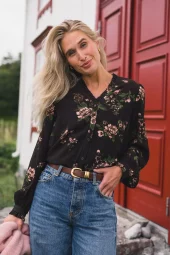 Raus Irene V Shirt, brun/blomster