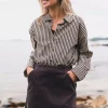 Raus Ida Maja Shirt, brun/stripete