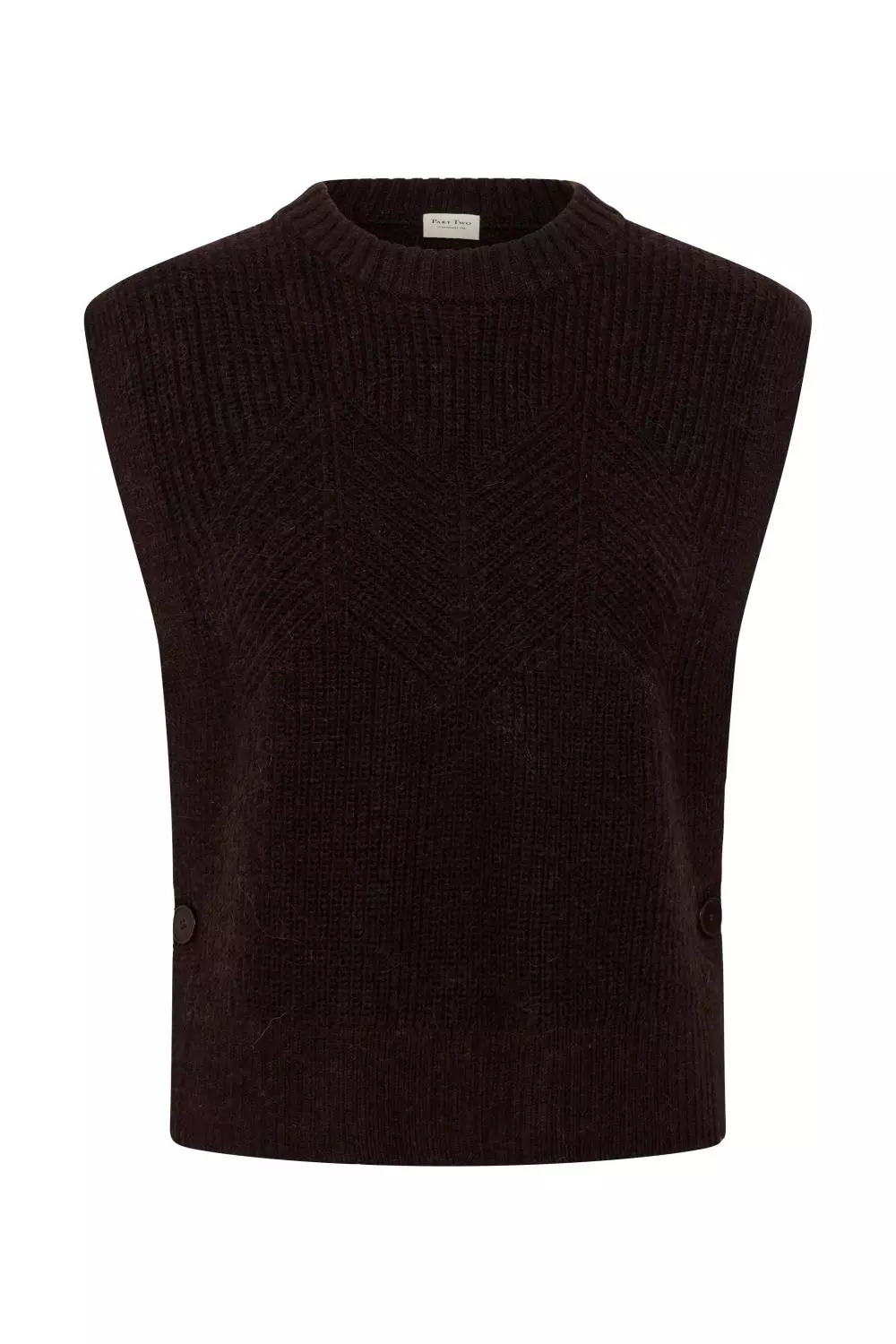 Part Two Charlye Waistcoat, strikkevest, brun