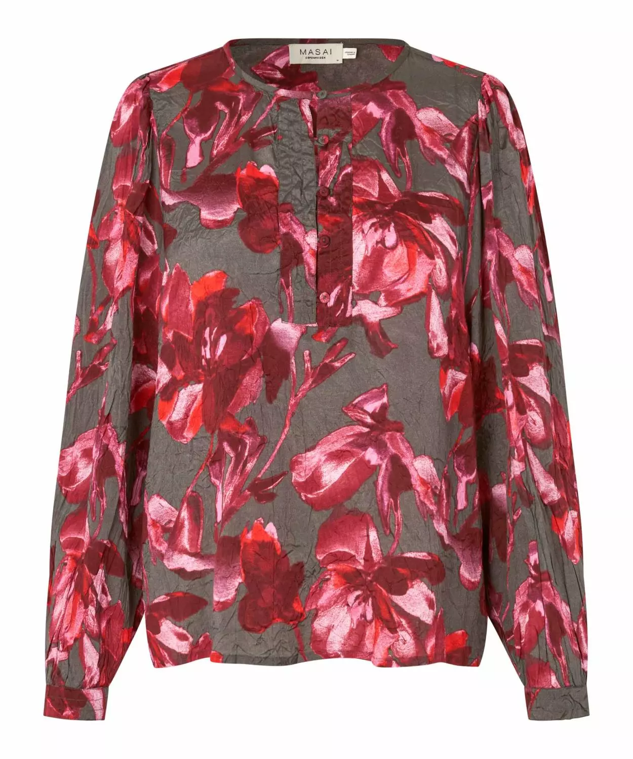 Masai MaDarya Shirt, grå/rosa/rød mønstret