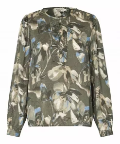 Maisai MaDarya Shirt, grønn/blå/beige mønstret