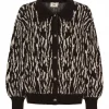 Isay Joa Pattern Cardigan, brun/hit