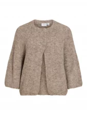 Vila Vibows 3/4 knit cardigan, beige