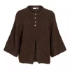 Vila Vibows 3/4 knit cardigan, brun