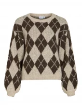 Vila Vikarley L/S knit pullover, beige/brun