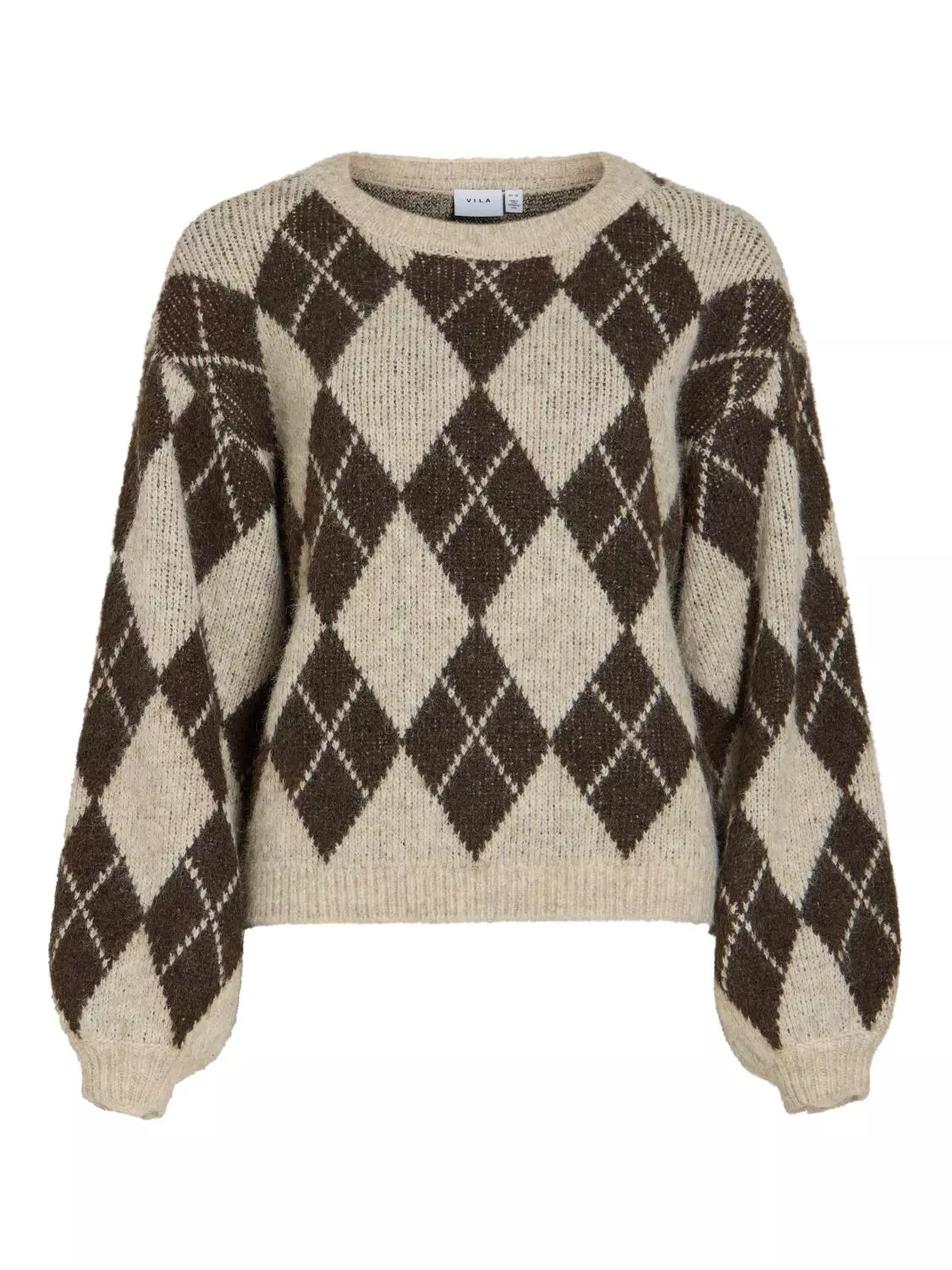 Vila Vikarley L/S knit pullover, beige/brun
