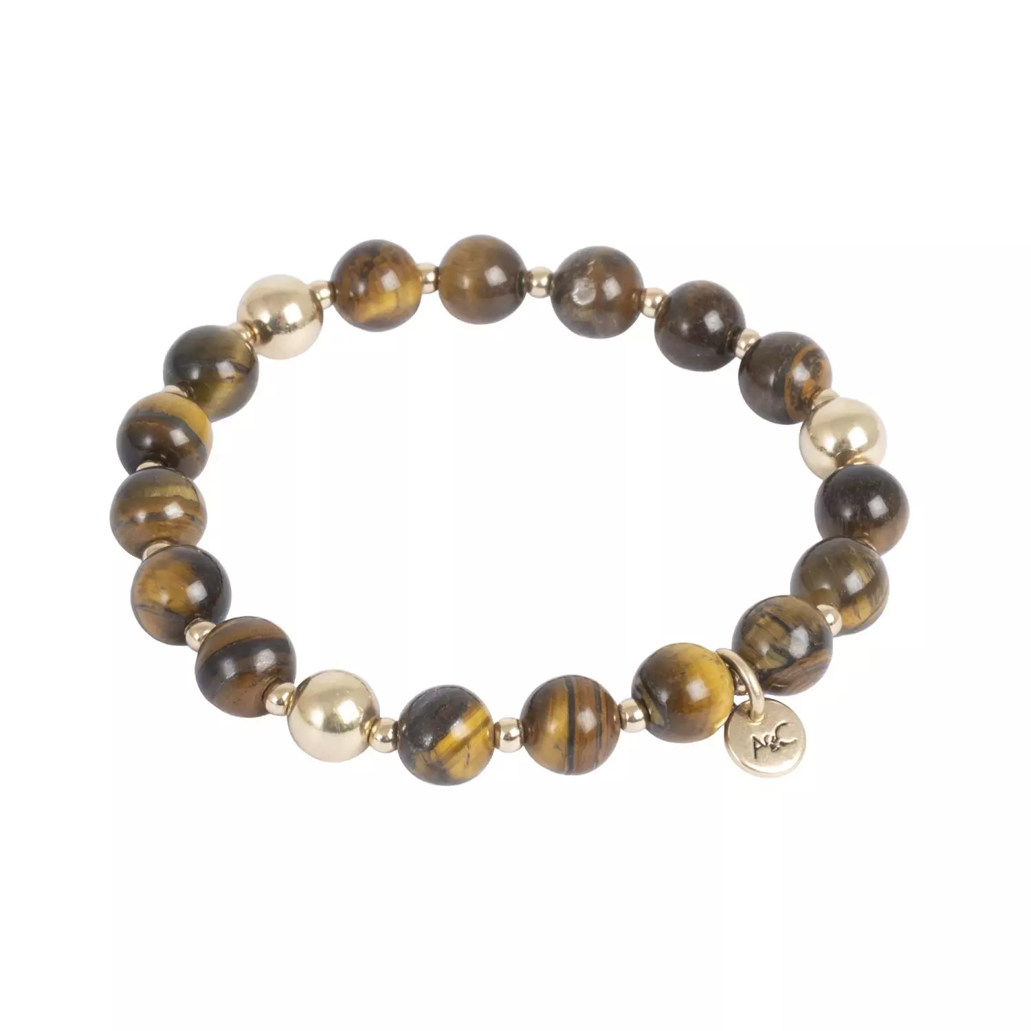A&C Armbånd, Tiger's Eye, elastikk