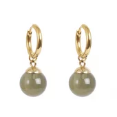 A&C Hoops med glasskule, olive, gull