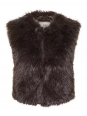 JDY Ora Faux Faur Waistcoat, brun
