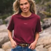 Raus Linn Logo Tee, burgunder