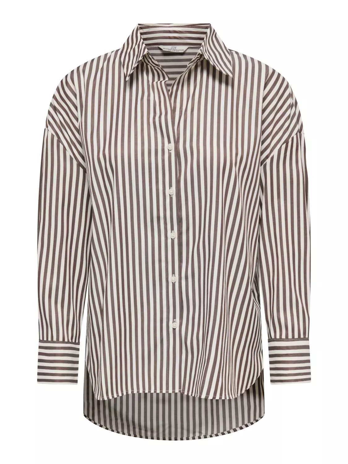JDY Vesper L/S Loose Shirt, stripete, brun