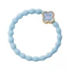 byLoise Enamel Gold Quatrefoil Sky Blue, hårstrikk, blå