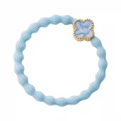 byLoise Enamel Gold Quatrefoil Sky Blue, hårstrikk, blå