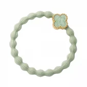 byEloise Enamel Gold Quatrefoil Pistachio, hårstrikk, grønn