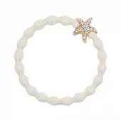 byEloise Starfish Cream White, hårstrikk, beige