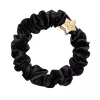 byEloise Gold Star Silk Scrunchie Black