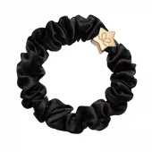 byEloise Gold Star Silk Scrunchie Black