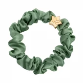 byEloise Gold Star Silk Scrunchie, grønn