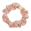 byEloise Gold Star Silk Skinny Scrunchie, rosa