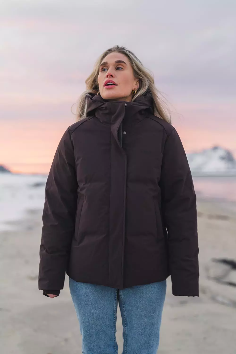 Raus Dagny Down Jacket, mørk brun