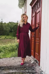 Raus Trine Shirt Dress, burgunder