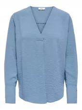 JDY Lion l/s V-neck Top, blågrå