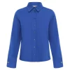 My Essential Wardrobe Sunna Deco Cuff Shirt, blå