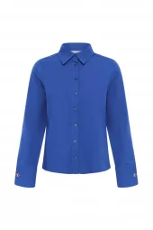My Essential Wardrobe Sunna Deco Cuff Shirt, blå