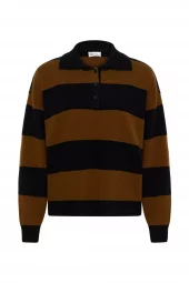 My Essential Wardrobe Jola Rollneck, stripet brun/sort