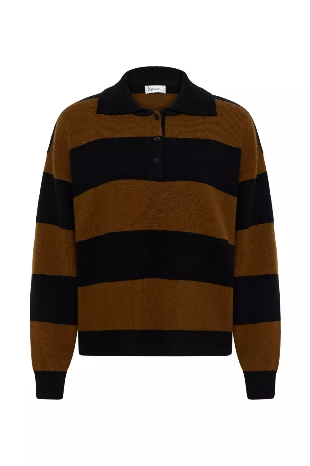 My Essential Wardrobe Jola Rollneck, stripet brun/sort